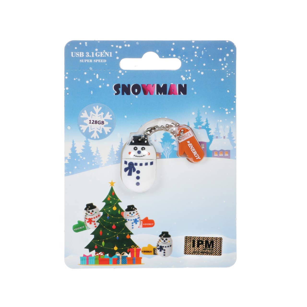 X-ENERGY SNOWMAN USB3.1 Flash Memory - 128GB عروسکی (گارانتی مادام العمر IPM)